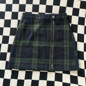 Abercrombie & Fitch Wool Blend Plaid Skirt